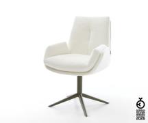 Drehstuhl Clea-Flex Bouclé Soft Beige Fußkreuz Effektfinish Titan 360°...