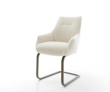 Freischwinger Alja-Flex mit Armlehnen Teddystoff Beige Freischwinger f...