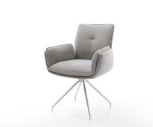 Esszimmerstuhl Nela-Flex Strukturstoff Soft Grau Kreuzgestell konisch ...