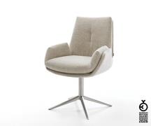 Drehstuhl Clea-Flex Webstoff Soft Beige Fußkreuz Edelstahl 360° drehba...