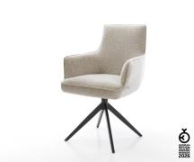 Drehstuhl Heira-Flex mit Armlehnen Webstoff Soft Beige Kreuzgestell br...