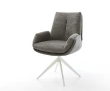 Drehstuhl Clea-Flex Bouclé Soft Schlamm Kreuzgestell breit Weiß 360° d...