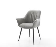 Esszimmerstuhl Keila-Flex mit Armlehnen Strukturstoff Soft Grau 4-Fuß ...