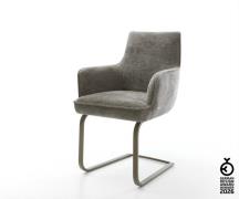 Freischwinger Heira-Flex mit Armlehnen Bouclé Soft Schlamm Freischwing...