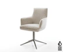 Drehstuhl Heira-Flex mit Armlehnen Webstoff Soft Beige Fußkreuz Graphi...