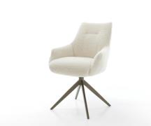 Drehstuhl Alja-Flex mit Armlehnen Teddystoff Beige Kreuzgestell breit ...