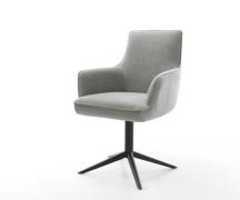 Drehstuhl Heira-Flex mit Armlehnen Strukturstoff Soft Grau Fußkreuz Sc...