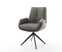 Drehstuhl Clea-Flex Bouclé Soft Schlamm Kreuzgestell breit Schwarz 360...