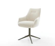 Drehstuhl Alja-Flex mit Armlehnen Teddystoff Beige Fußkreuz Effektfini...