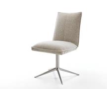 Drehstuhl Lelio-Flex Webstoff Soft Beige Fußkreuz Edelstahl 360° drehb...