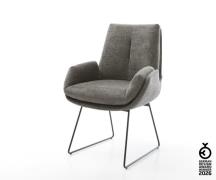 Esszimmerstuhl Clea-Flex Bouclé Soft Schlamm Kufengestell Schwarz