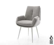 Esszimmerstuhl Clea-Flex Strukturstoff Soft Grau 4-Fuß konisch Edelsta...