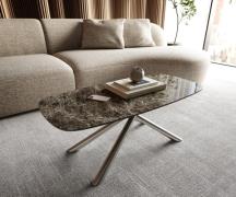 Couchtisch Edge Boot 100x50 cm Keramik Laminam® Emperador Extra Lucida...