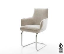 Freischwinger Heira-Flex mit Armlehnen Webstoff Soft Beige Freischwing...