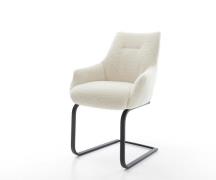 Freischwinger Alja-Flex mit Armlehnen Teddystoff Beige Freischwinger f...