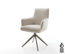 Drehstuhl Heira-Flex mit Armlehnen Webstoff Soft Beige Kreuzgestell br...