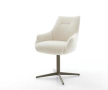 Drehstuhl Alja-Flex mit Armlehnen Teddy Beige Fußkreuz Effektfinish Ti...