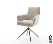 Drehstuhl Heira-Flex mit Armlehnen Webstoff Soft Beige Kreuzgestell br...