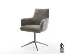 Drehstuhl Heira-Flex mit Armlehnen Bouclé Soft Schlamm Fußkreuz Graphi...