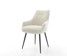 Esszimmerstuhl Alja-Flex mit Armlehnen Teddystoff Beige 4-Fuß konisch ...