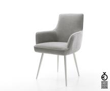 Esszimmerstuhl Heira-Flex mit Armlehnen Strukturstoff Soft Grau 4-Fuß ...