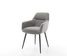 Esszimmerstuhl Pejo-Flex Strukturstoff Soft Grau 4-Fuß konisch Schwarz...