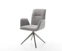 Drehstuhl Vinja-Flex Strukturstoff Soft Grau Kreuzgestell breit Graphi...