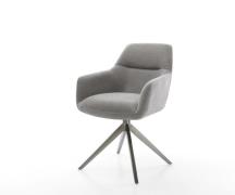 Drehstuhl Pejo-Flex Strukturstoff Soft Grau Kreuzgestell breit Graphit...