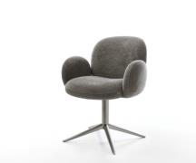 Drehstuhl Nube-Flex mit Armlehnen Bouclé Soft Schlamm Fußkreuz Graphit...