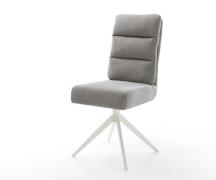 Drehstuhl Pela-Flex Strukturstoff Soft Grau Kreuzgestell breit Weiß 36...