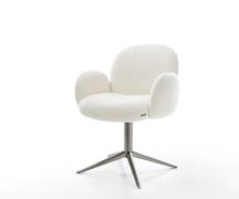 Drehstuhl Nube-Flex mit Armlehnen Bouclé Soft Beige Fußkreuz Graphit 3...