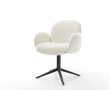 Drehstuhl Nube-Flex mit Armlehnen Bouclé Soft Beige Fußkreuz Schwarz 3...