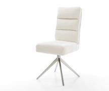 Drehstuhl Pela-Flex Bouclé Soft Beige Kreuzgestell breit Edelstahl 360...