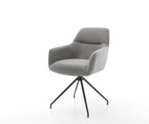 Esszimmerstuhl Pejo-Flex Strukturstoff Soft Grau Kreuzgestell konisch ...
