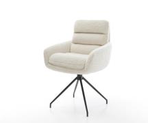 Esszimmerstuhl Abelia-Flex mit Armlehnen Teddystoff Beige Kreuzgestell...