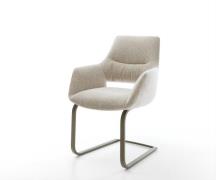 Freischwinger Yago-Flex mit Armlehnen Webstoff Soft Beige Freischwinge...