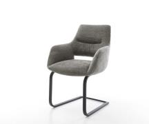 Freischwinger Yago-Flex mit Armlehnen Bouclé Soft Schlamm Freischwinge...