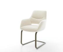 Freischwinger Yago-Flex mit Armlehnen Teddystoff Beige Freischwinger f...