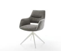 Drehstuhl Yago-Flex mit Armlehnen Bouclé Soft Schlamm Kreuzgestell bre...