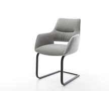 Freischwinger Yago-Flex mit Armlehnen Strukturstoff Soft Grau Freischw...