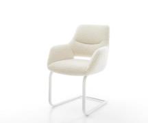 Freischwinger Yago-Flex mit Armlehnen Teddystoff Beige Freischwinger f...