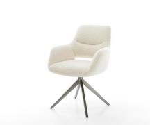 Drehstuhl Yago-Flex mit Armlehnen Teddystoff Beige Kreuzgestell breit ...