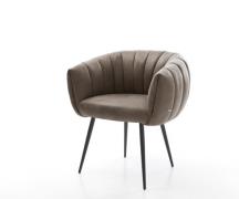 Esszimmerstuhl Jada-Flex Mikrofaser Taupe Vintage 4-Fuß konisch Schwar...