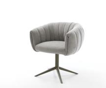 Drehstuhl Jada-Flex Strukturstoff Soft Grau Fußkreuz Effektfinish Tita...