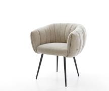 Esszimmerstuhl Jada-Flex Webstoff Soft Beige 4-Fuß konisch Schwarz Tas...