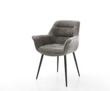 Esszimmerstuhl Kaira-Flex Bouclé Soft Schlamm 4-Fuß konisch Schwarz