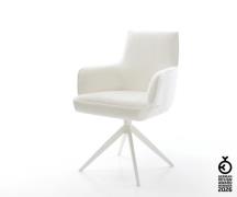 Drehstuhl Heira-Flex mit Armlehnen Bouclé Soft Beige Kreuzgestell brei...