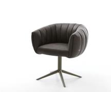 Drehstuhl Jada-Flex Mikrofaser Anthrazit Vintage Fußkreuz Effektfinish...