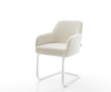 Freischwinger Greg-Flex Teddystoff Beige Freischwinger flach Weiß Tasc...