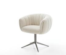 Drehstuhl Jada-Flex Teddystoff Beige Fußkreuz Graphit 360° drehbar Wip...